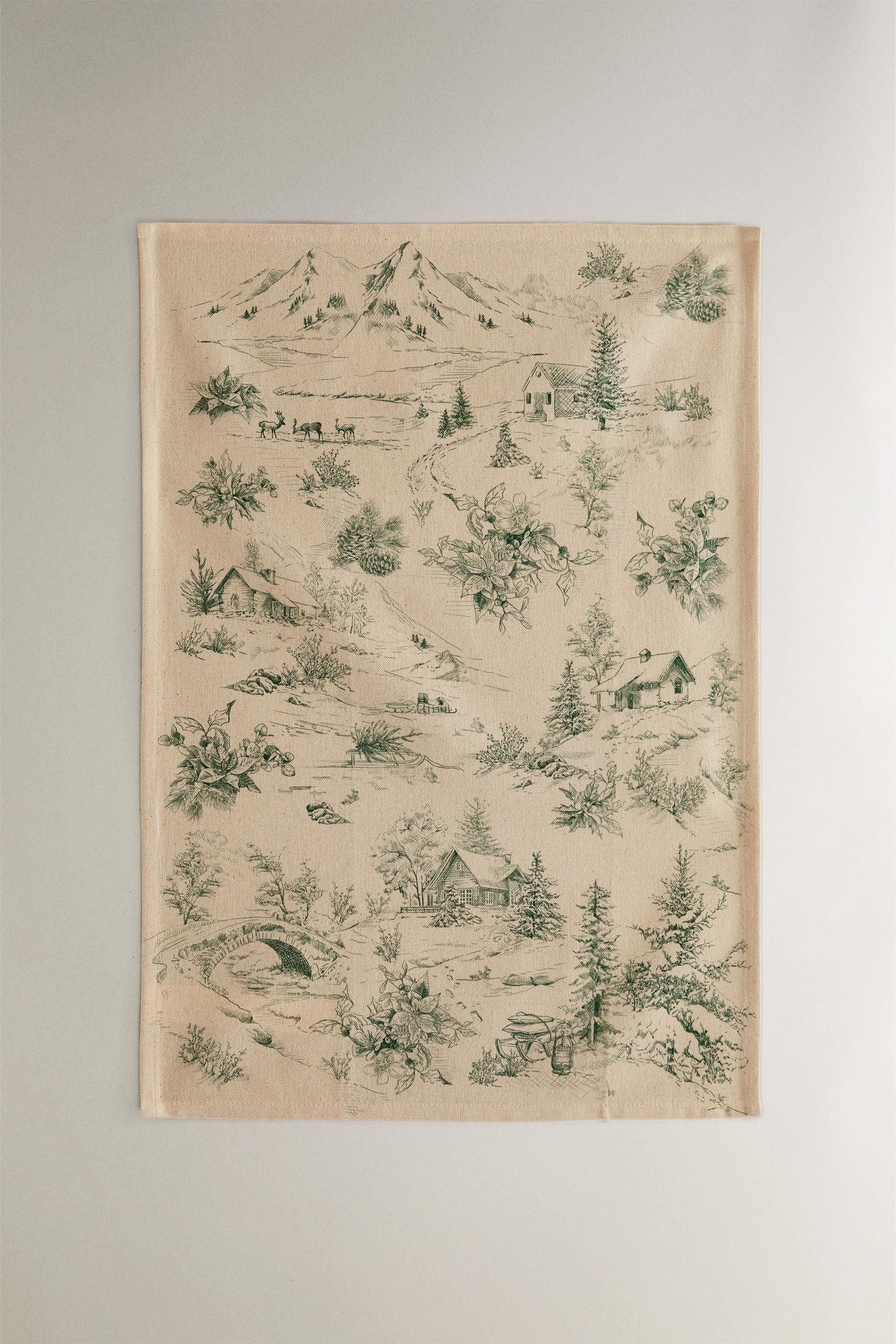 LOT DE TORCHONS DE CUISINE COTON MAISON DE CAMPAGNE DE NOËL (LOT DE 2)